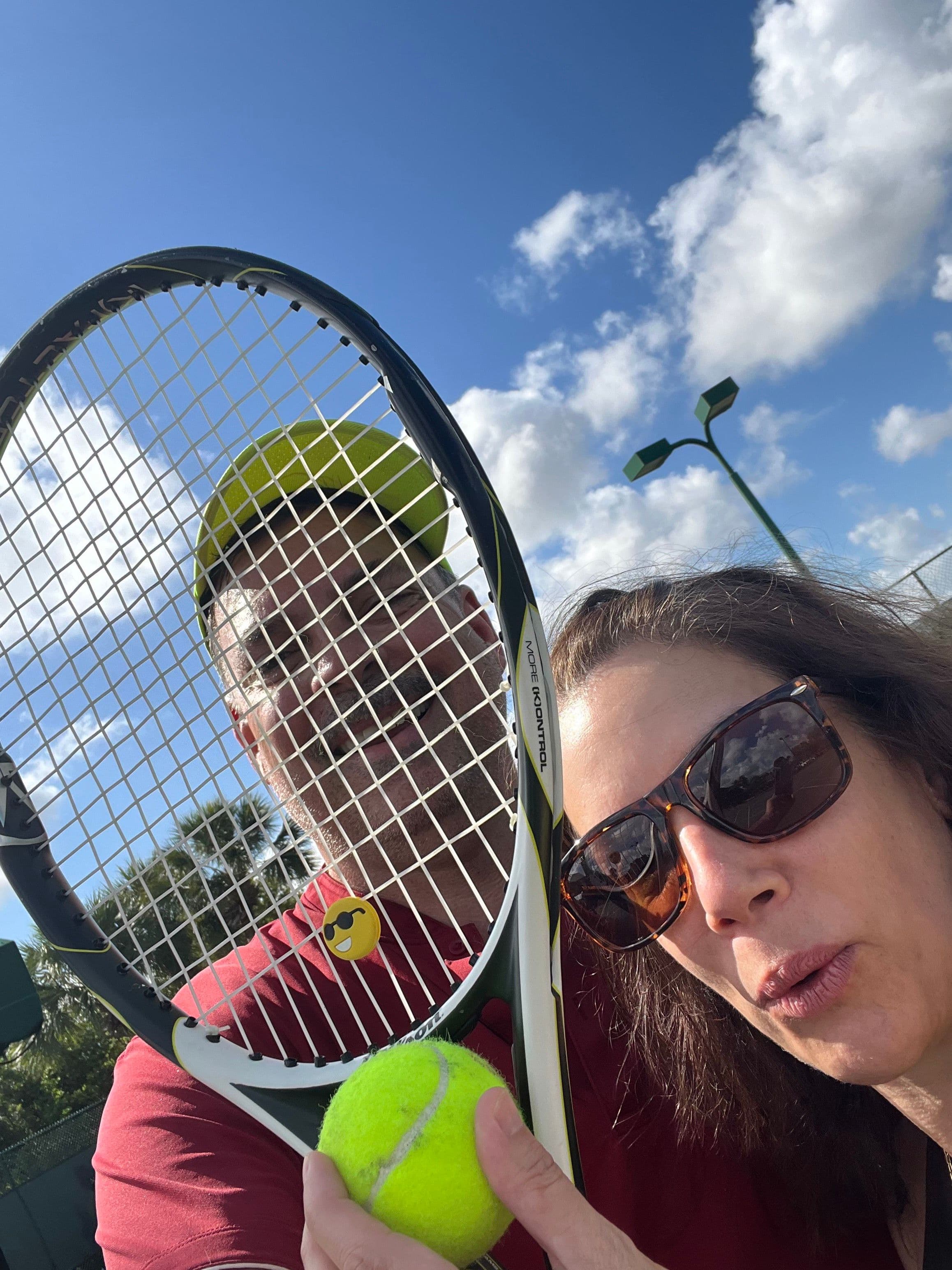 Bryan and Michele on the tennis court